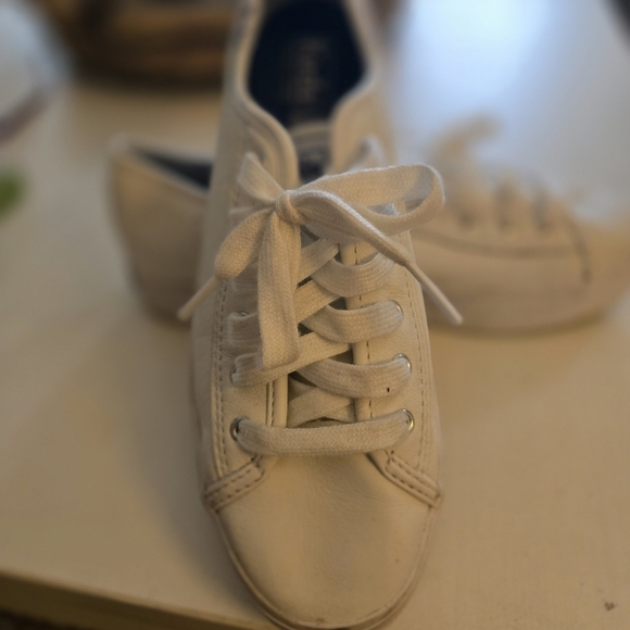 Womens White Leather Double Decker Keds Sz7 - Picture 2 of 4